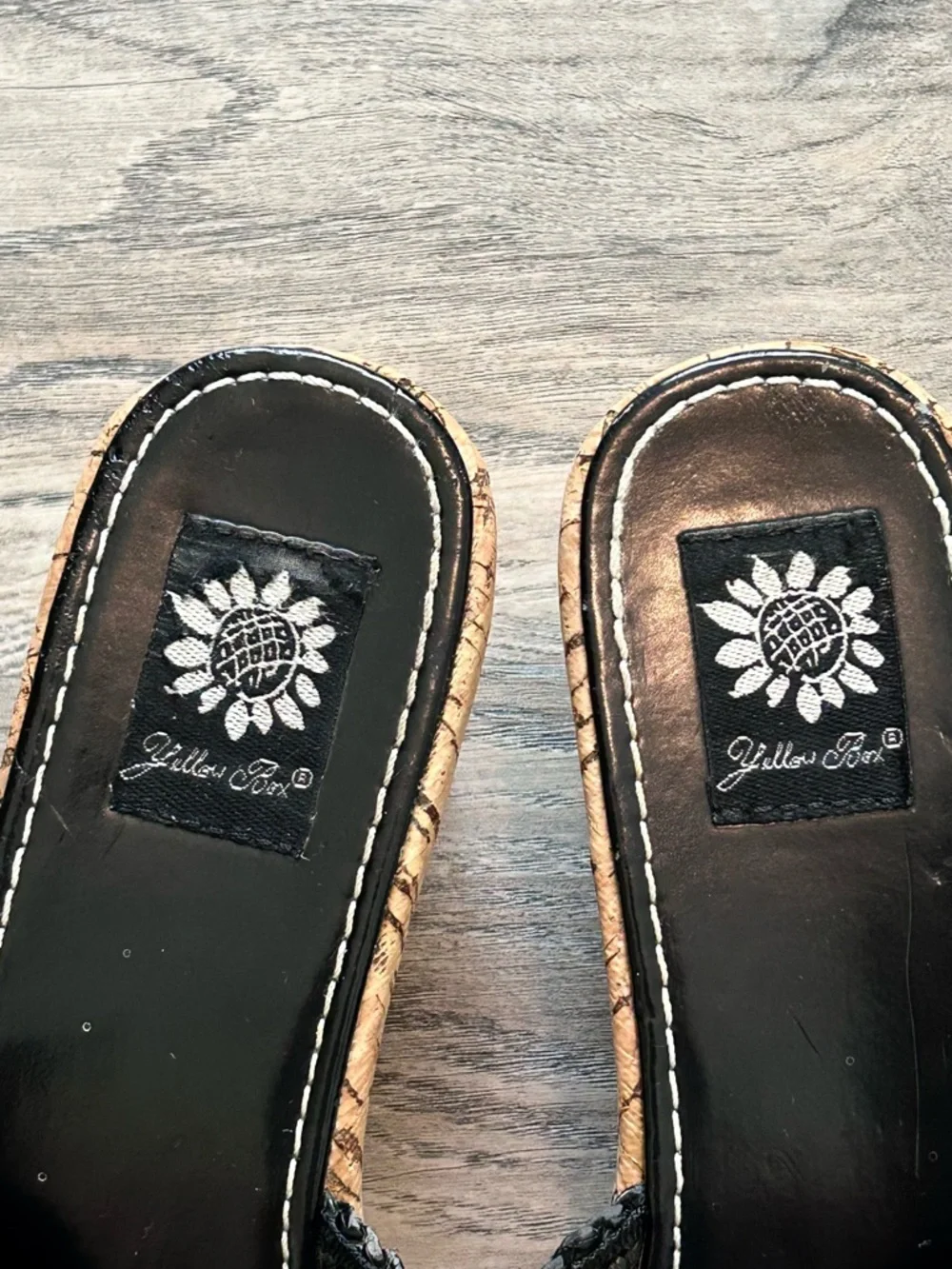 Yellow Box Women’s Black Woven Slide Sandals with Decorative Buckle Size 8.5